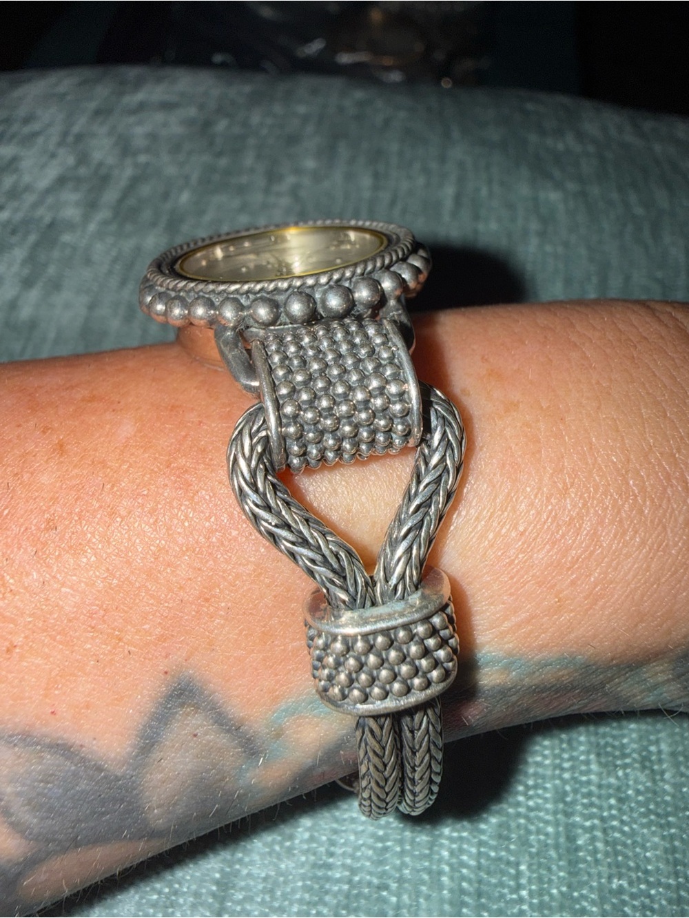 Suarti Bali BA Indonesia Sterling Silver 925 Braided Wheat Chain Watch - Picture 2 of 4